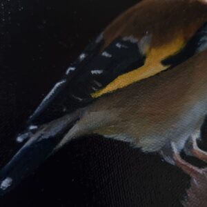 Detaiils of the goldfinch painting