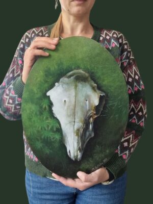 Moose skull painting
