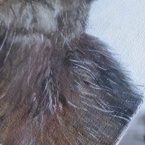 Detail of a European hare portrait oil painting