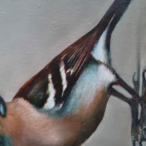 Detail of Eurasian chaffinch oil painting