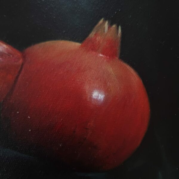 Detail of still life with pomegranates painting