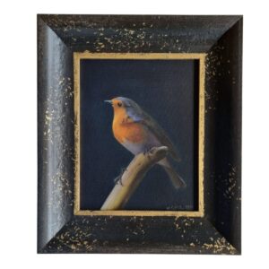 European robin oil painting