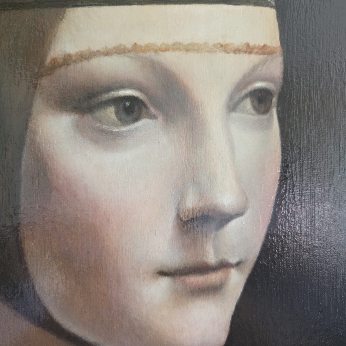 Cecilia's close-up oil painting, study after Leonardo da Vinci - Image 2