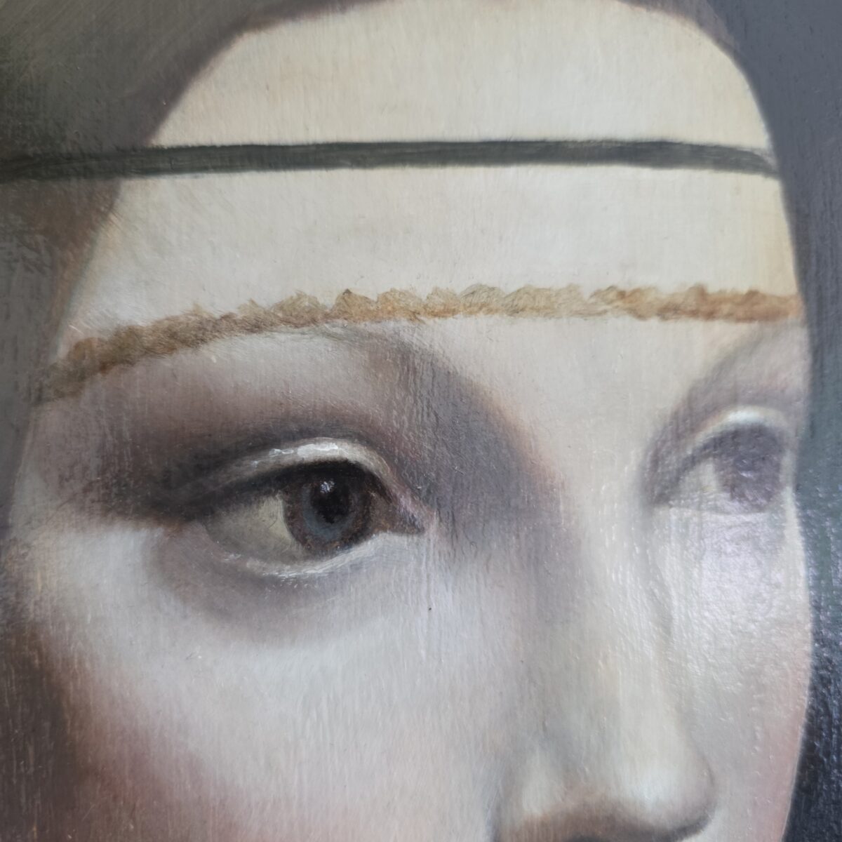 Cecilia's close-up oil painting, study after Leonardo da Vinci - Image 3