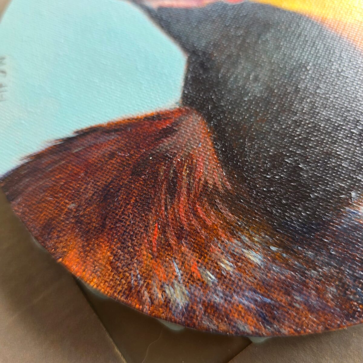 Horned grebe painting